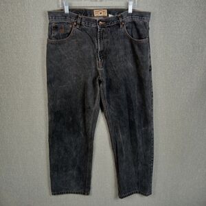 Rocawear Jeans Men 38x32 Black Straight Leg  Vintage Y2K Baggy Skater Streetwear